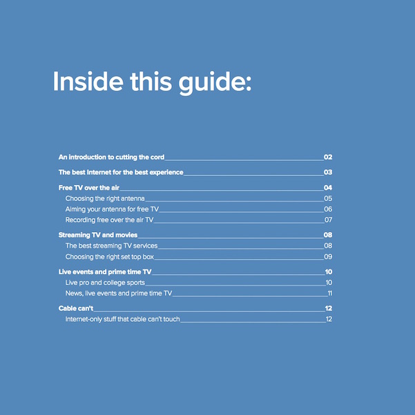 Cut the Cord eBook - Table of contents