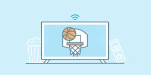 march madness 2021 details 2021: picture of a basketball going into a hoop on a TV